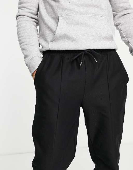 Topman twill joggers in black ASOS