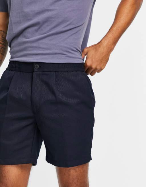 Pleated Twill Shorts