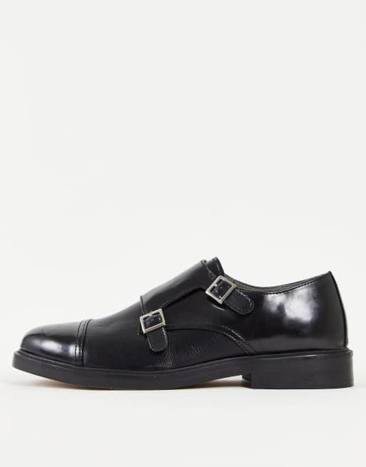Topman – Tyger Monk – Schnürschuhe aus echtem Leder in Schwarz