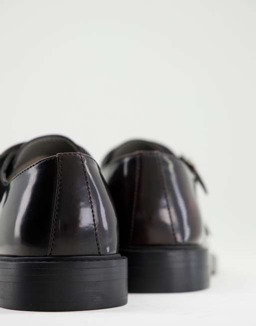 Topman - Tyger - Scarpe con fibbie in vera pelle bordeaux, 2 di 4
