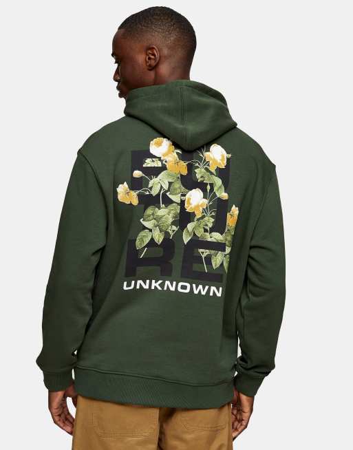 Topman green sale hoodie