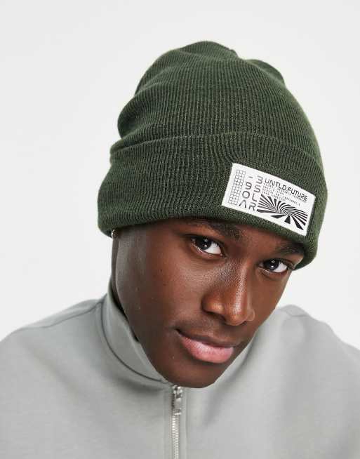 Topman – Untitled – Czapka beanie typu skater z mieszanki poliestru w kolorze khaki – KHAKI