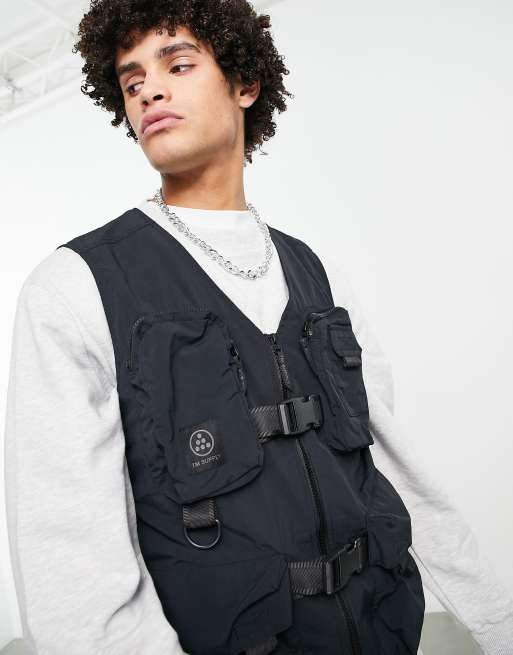 ASOS Utility Gilet With Pockets in Black for Men