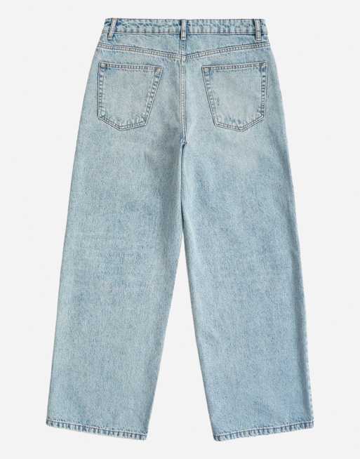 Topman - vaquero rígido de corte baggy con efecto desgastado en lavado claro, 7 de 7