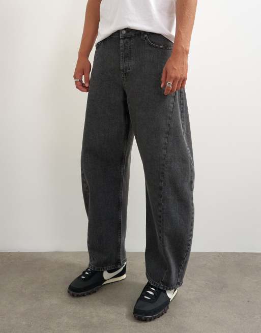 Topman - vaquero rígido de corte barrel en negro lavado, 4 de 7