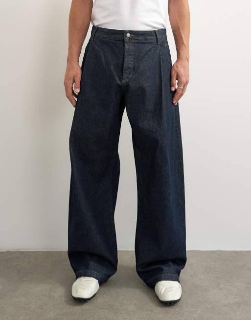 Topman - vaqueros de corte baggy rígidos con pinzas en denim sin lavar, 2 de 7