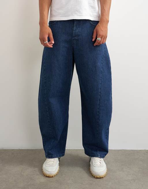 Topman - vaqueros de corte barrel rígidos en lavado oscuro, 2 de 7