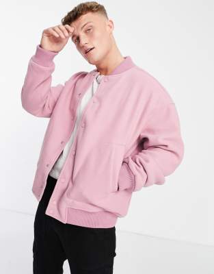 pink varsity jacket