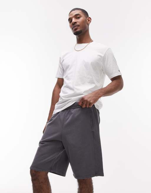 Topman - Vasket grå lange shorts med teksturerede paneler, 2 af 5