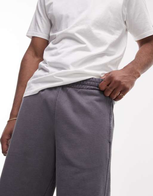 Topman - Vasket grå lange shorts med teksturerede paneler, 3 af 5