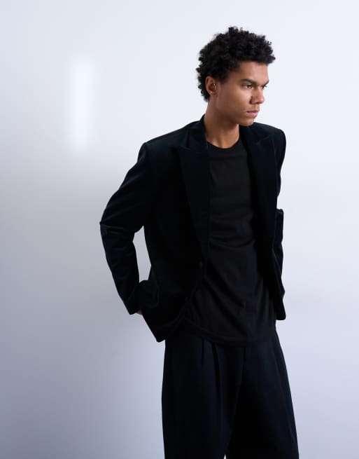 Topman velvet blazer in black, 5 of 5