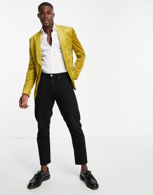 gold velvet mens blazer