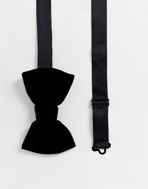 Topman velvet bow tie in black