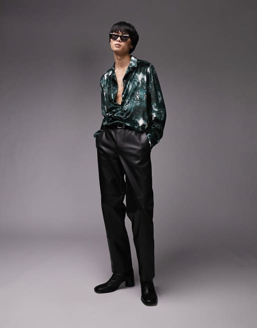 Topman velvet revere shirt in animal design, 2 of 4