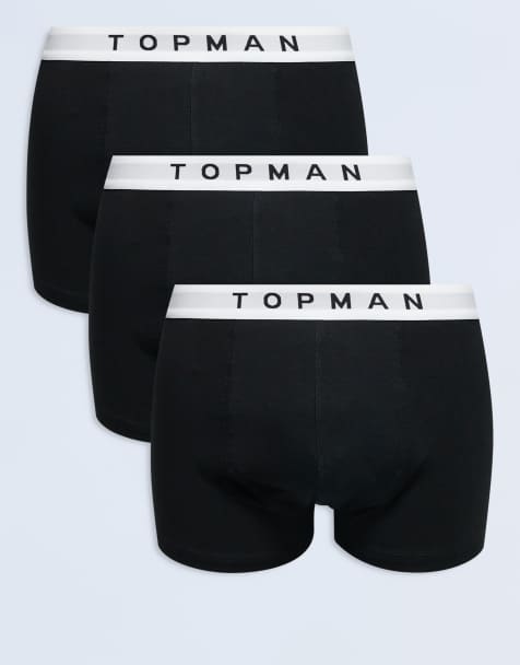 Topman - Verpakking van 3 boxershorts in zwart met witte taillebanden - view 1