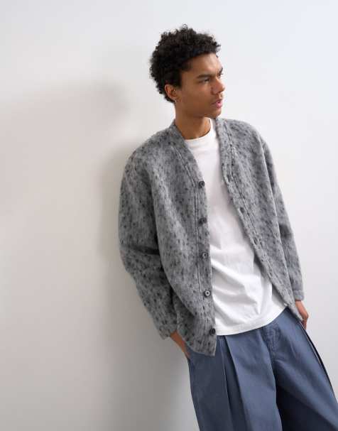 Topman - Vest van wolmix met textuur en luipaardprint in grijs - view 1