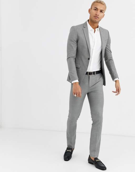 Topman - Veste de costume coupe droite ajustée - Gris, 4 de 4