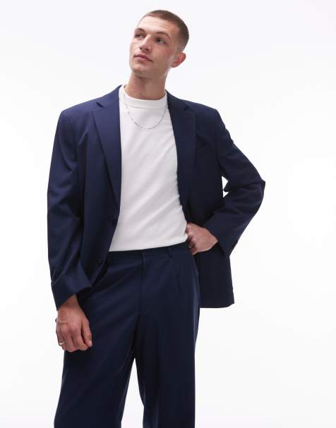 Topman - Veste de costume oversize déstructurée - Bleu - view 1