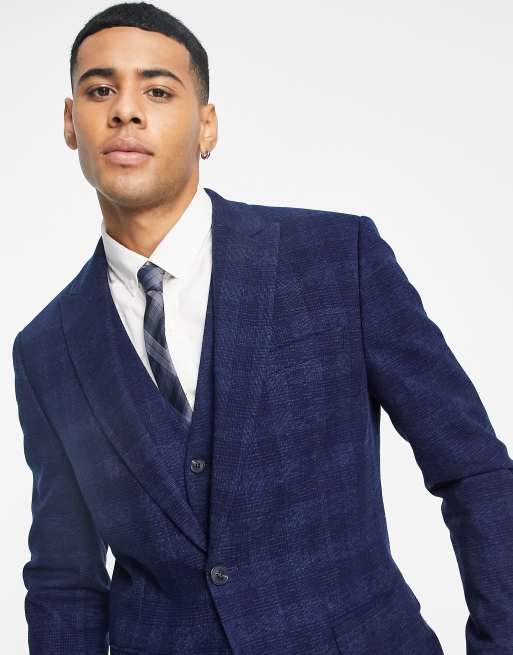 Topman - Veste de costume skinny à carreaux - Bleu marine, 2 de 4