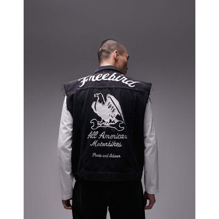 Veste en jean online broderie dos