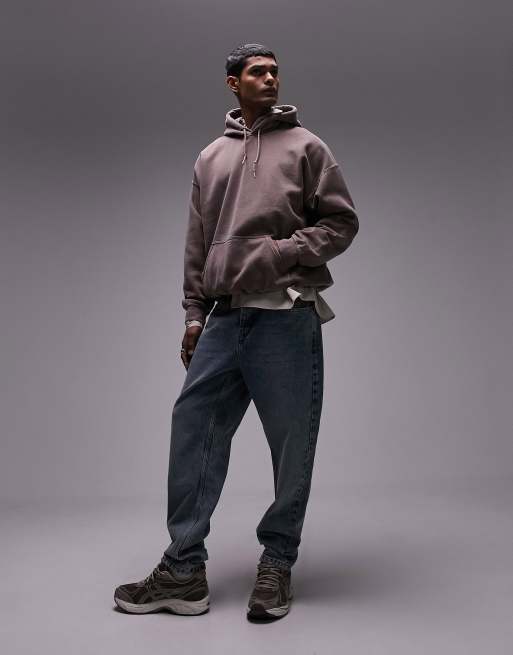 Topman vintage wash hoodie in mink, 4 of 4