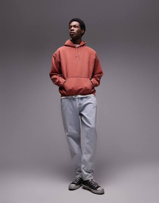 Topman red hoodie discount