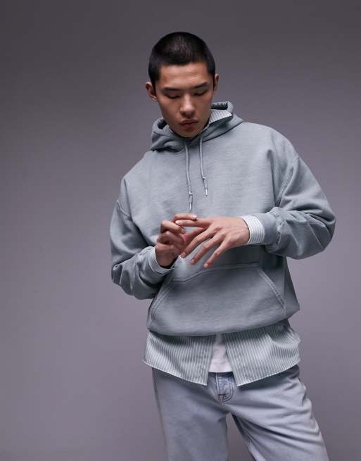 Topman hoodie in washed grey