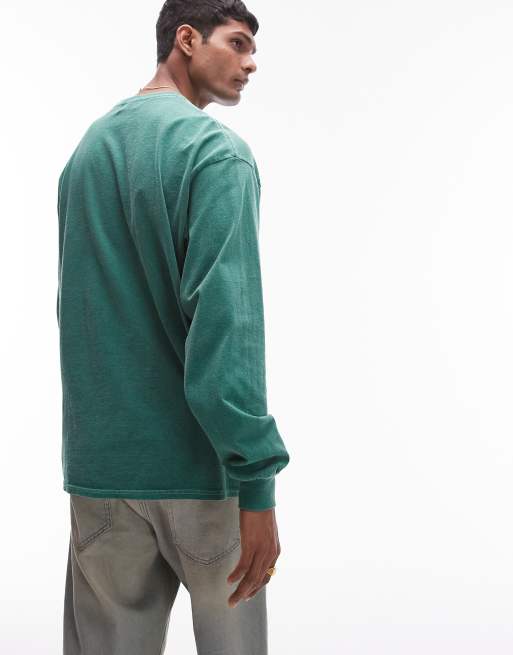 トップス Vintage Long Sleeve Tee Men's Vintage Crew Long Sleeve Tee - Washed Metropolitan Grey