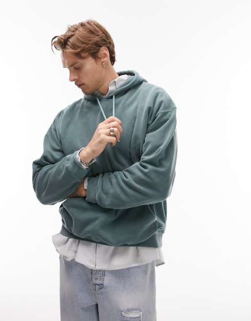 Topman green hoodie store