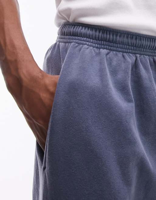 Topman vintage wash oversized trackies in washed blue