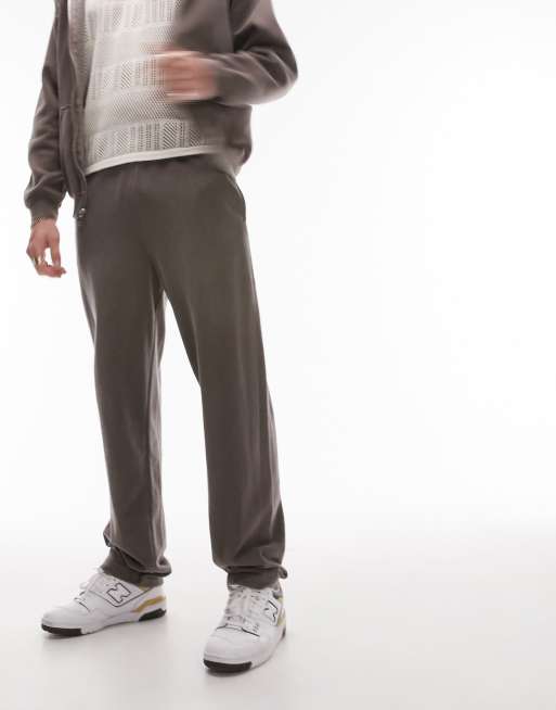 Topman vintage wash straight sweatpants in brown