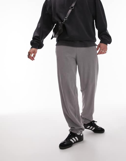 Topman vintage wash straight sweatpants in gray