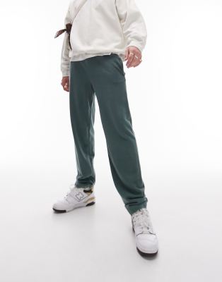 Topman vintage wash straight sweatpants in green