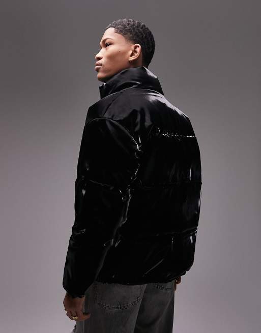 Black sales vinyl puffer