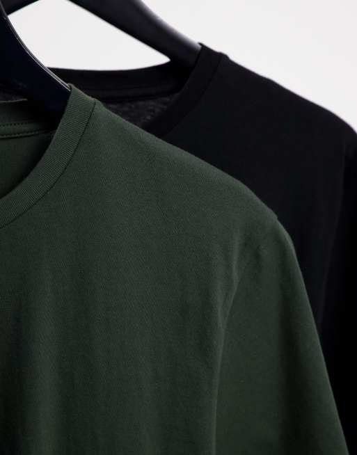 Topman – Vit, svart, grå, khakifärgad och marinblå klassisk t-shirt av bomull, 5-pack - MULTI, 3 av 4