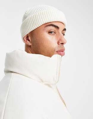 Topman waffle docker in polyester blend in ecru  - BEIGE