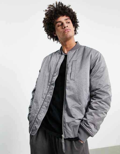 Topman washed bomber jacket in gray | ASOS