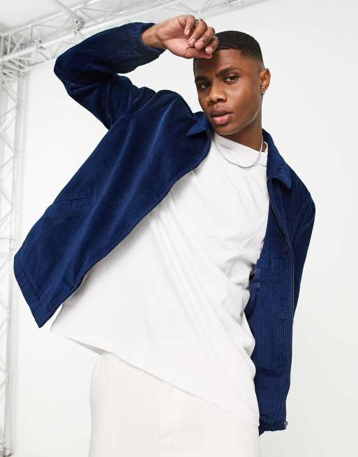 ASOS DESIGN harrington jacket in navy