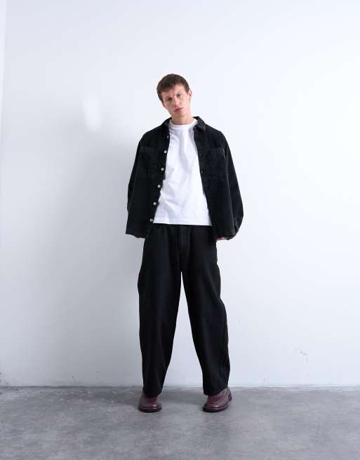 Topman washed corduroy overshirt in black, 2 of 5