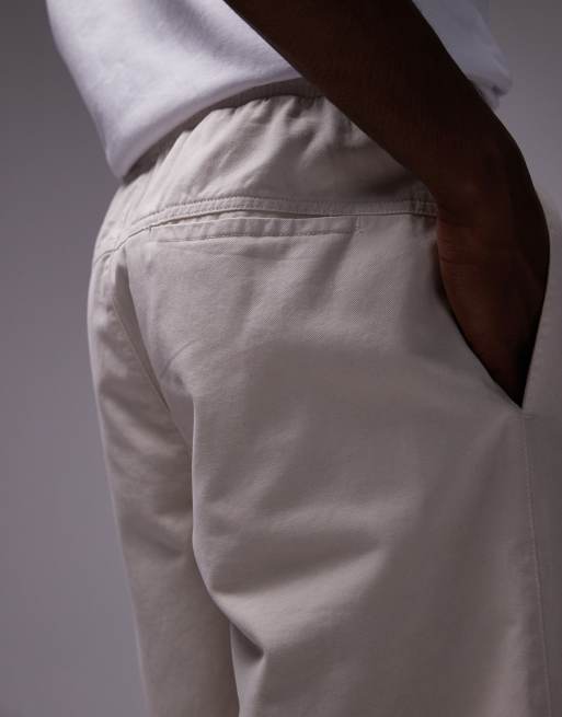 Topman washed cotton chino short in neutral, 2 of 5
