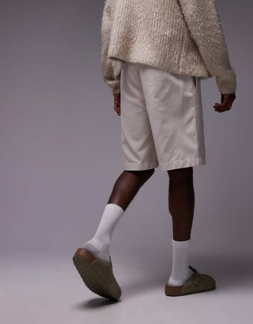 Topman washed cotton chino short in neutral, 4 of 5