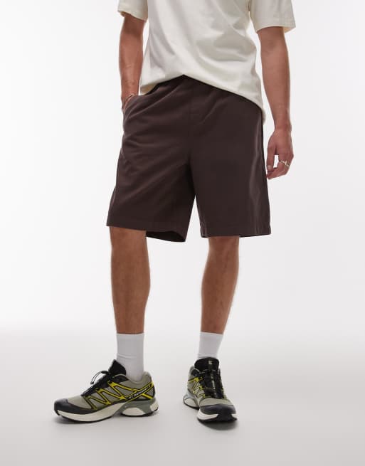 Topman washed cotton chino shorts in brown, 2 of 5