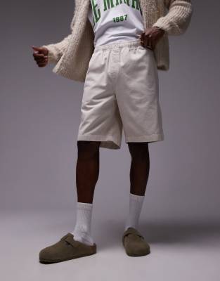 washed cotton chino shorts in neutral