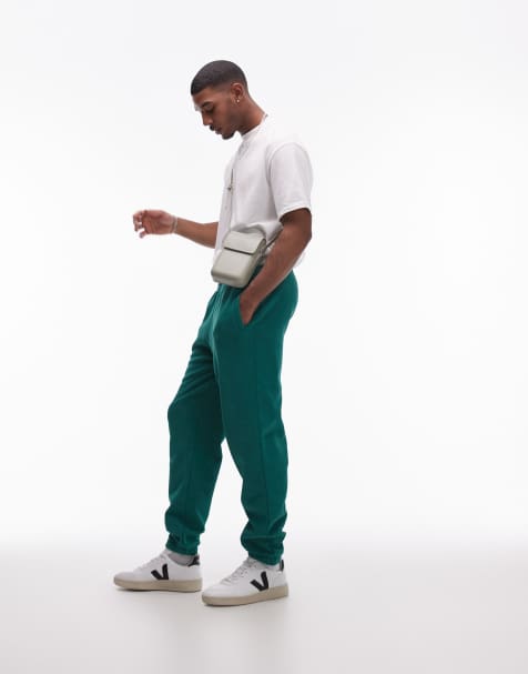 Topman washed oversized jogger in green - view 1