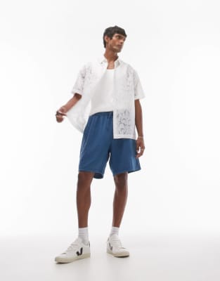 Topman washed shorts in blue