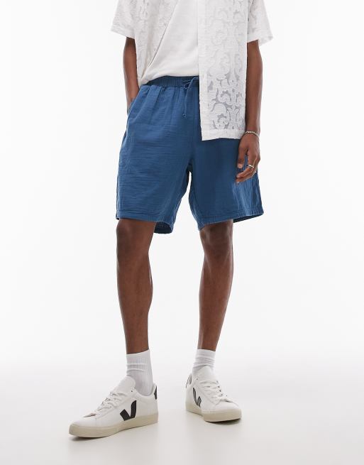 Topman washed shorts in blue, 2 of 5