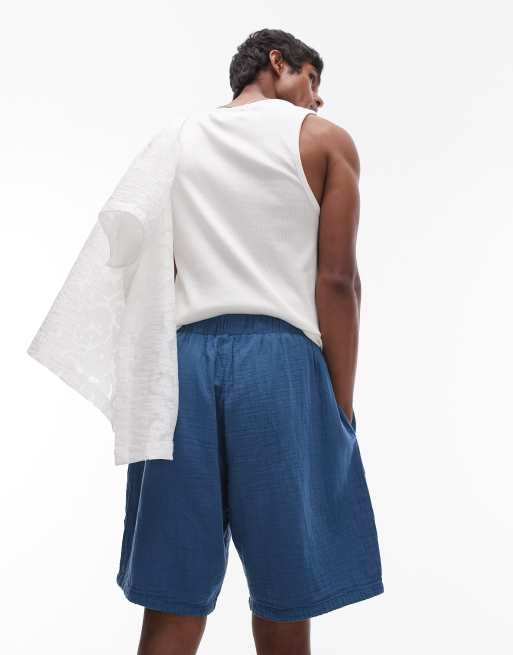 Topman washed shorts in blue, 3 of 5
