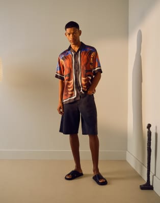 Topman Topman washed twill shorts in grey