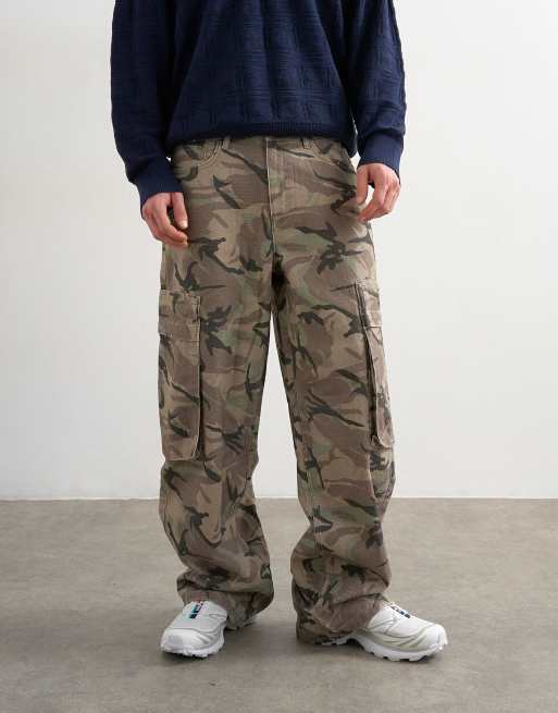 Topman – Weit geschnittene Cargohose aus Twill mit Military-Muster, 2 von 5