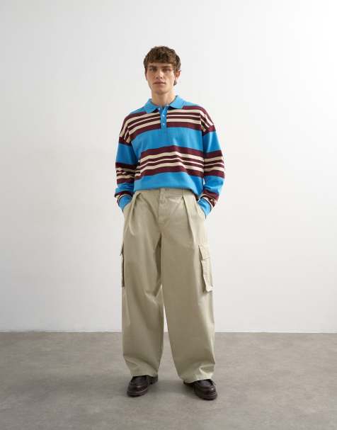 Topman – Weite Cargo-Hose in Steinbeige - view 1